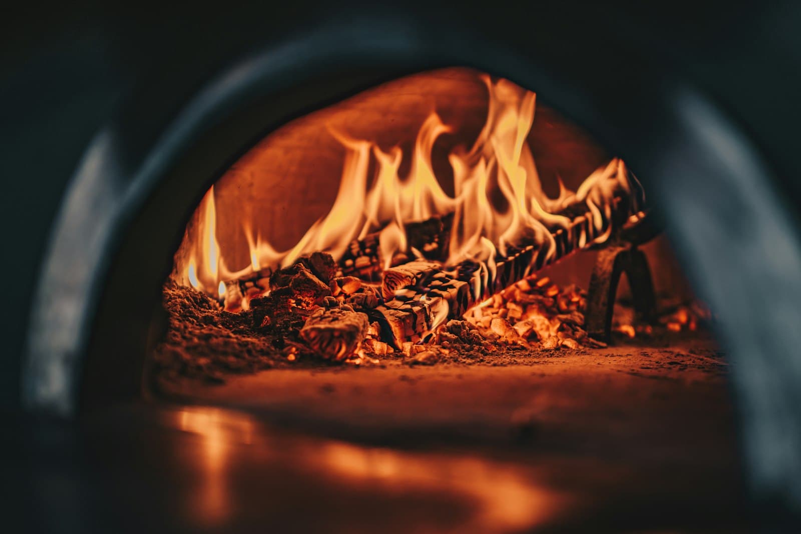 Embers in the wood-fired oven