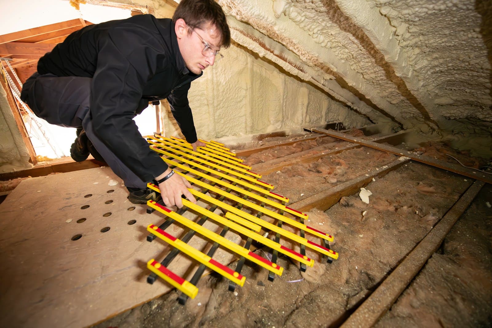 Working inside a roof space