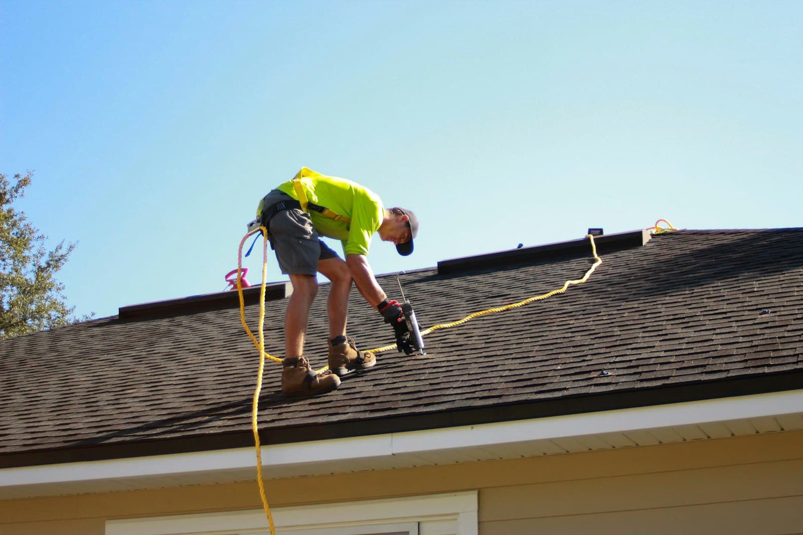 Stripping storm-damaged shingles